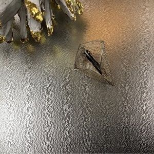 Antique mesh calla Lily sterling brooch pin